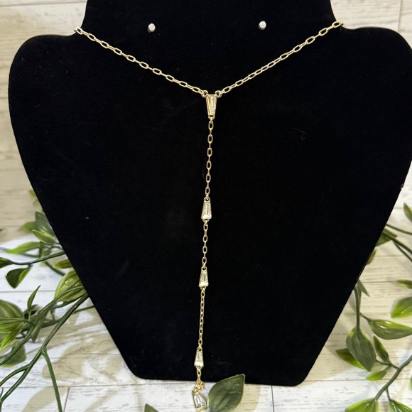 Christian Siriano New York Gold-Tone Chain Necklace with Crystal Charms NWT - Picture 1 of 7